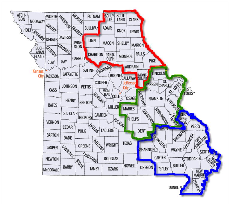 Counties By Division Eastern District Of Missouri United States District Court 5551